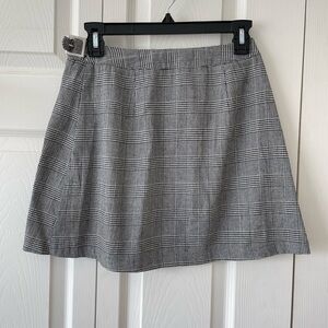John Galt Plaid Wrap Mini Skirt with Buckle